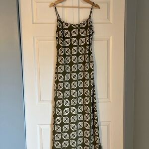 Abercrombie & Fitch Olive and White Maxi Dress